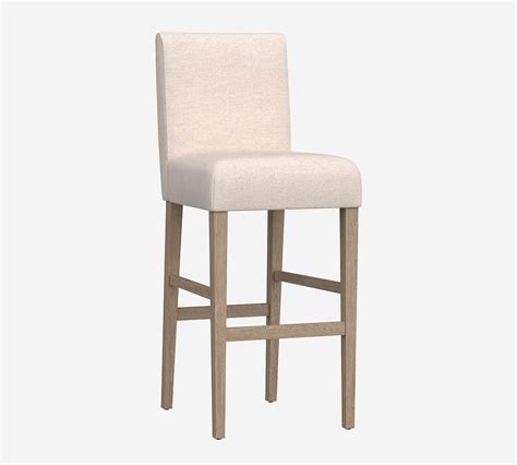 Oliver Upholstered Counter Height Bar Stool Gray Wash Leg Performance