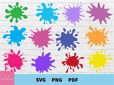 Paint Splatter Svg Bundle Paint Splats Svg Paint Svg Splash Etsy Uk