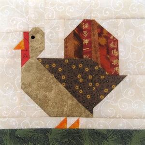 Patch Turkey Quilt Block Pattern make a 6 or 12 Block Digital Download ...