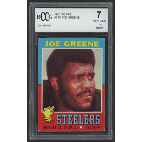 Joe Greene Topps Rc Bccg Pristine Auction