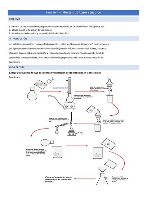 Practica S Ntesis De Cido Benzoico Qu Mica Org Nica Ingenier A