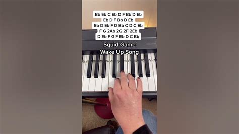 Squid Games Wake Up Song Piano Tutorial 🦑 🔴🔺🟥 ☂ Shorts Squidgame Piano Youtube