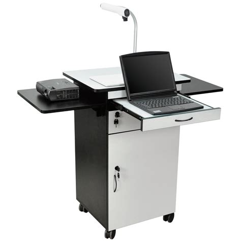 Luxor Wpsdd Mobile Multimedia Workstation Stand With Locking Cabinet