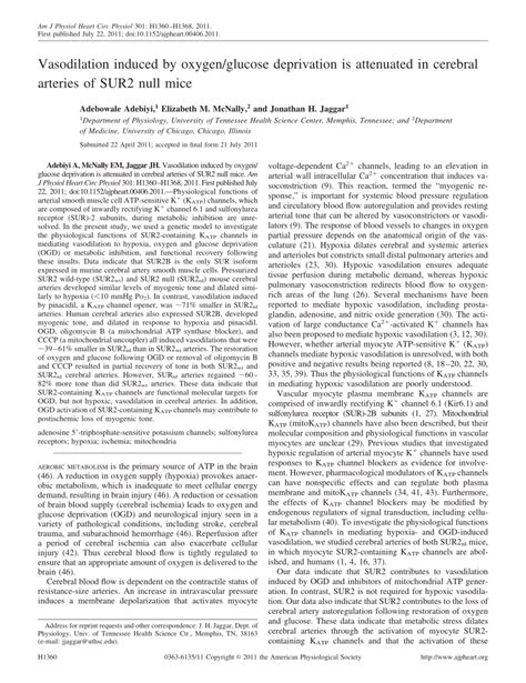 Pdf Vasodilation Induced By Oxygen Glucose Deprivation Is Attenuated