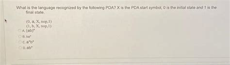 Solved What Is The Language Recognized By The Following PDA Chegg