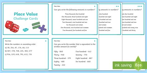 Place Value Challenge Cards Place Value Word Problems