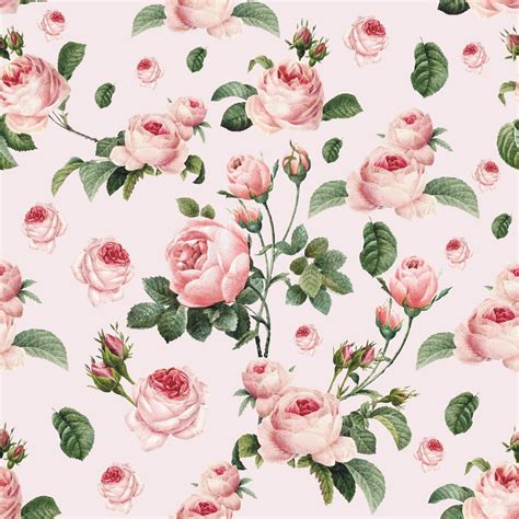 Papel De Parede Floral Rosas Delicadas Fundo Rosé Adesivo Elo7