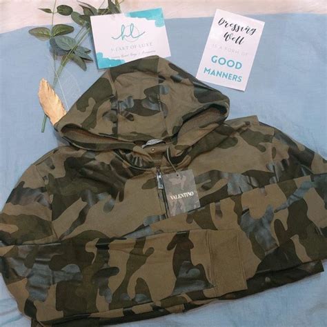 Valentino 衛衣 軍綠色 大碼camo Zip Up Jacket Size L｜popchill 拍拍圈