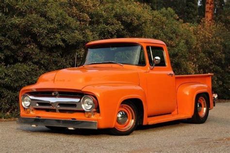 1956 Ford F 100 Ac 6730 Miles Orange Pickup Truck Ford 302 V8 Automatic For Sale Photos