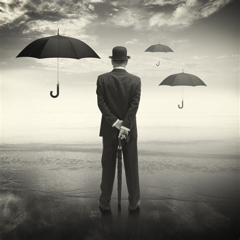 Man And Umbrella Surrealism Umbrella Photography Surrealism Photography