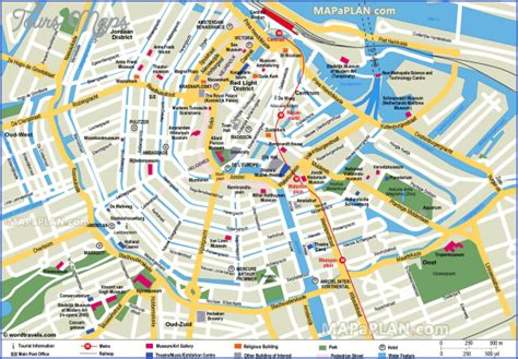 Amsterdam Map Tourist Attractions - ToursMaps.com