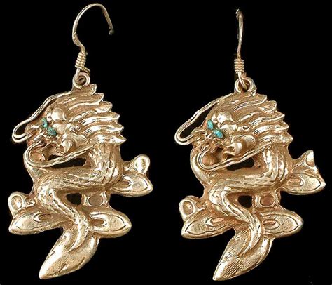 Dragon Earrings | Exotic India Art