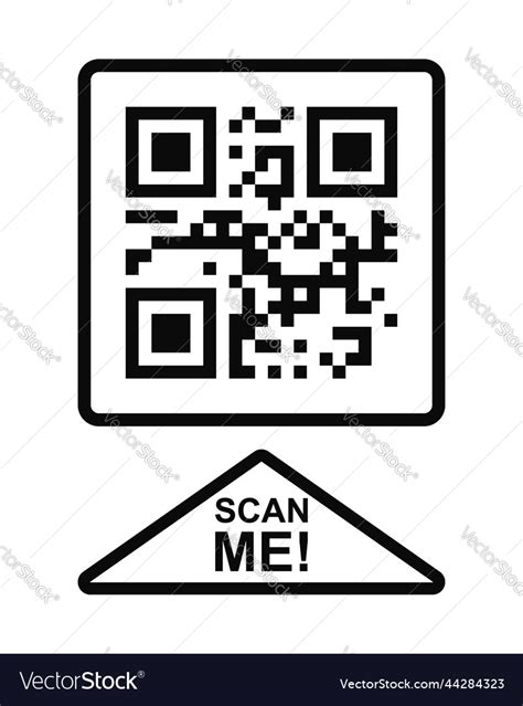 Scan Me Icon Qr Code In Square Frame Quick Vector Image