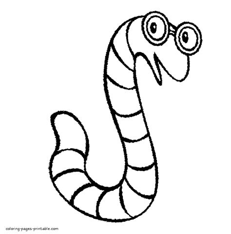 Worm Coloring Pages Printable