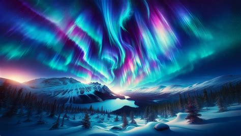 X Resolution Northern Lights Hd Snowy Mountain Range Desktop