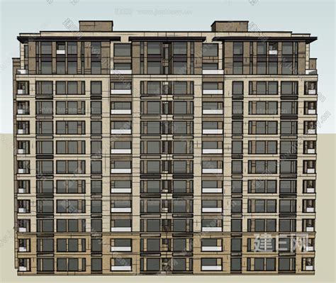 现代高层住宅模型su模型下载 Id116802430 建e网su模型