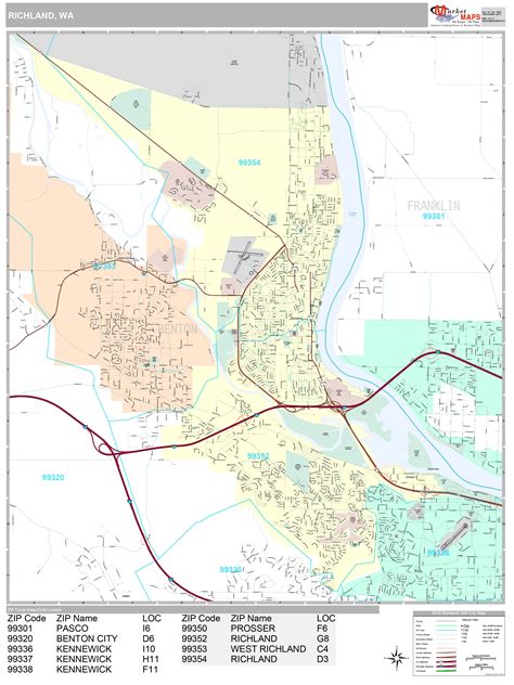 Richland Washington Wall Map (Premium Style) by MarketMAPS - MapSales