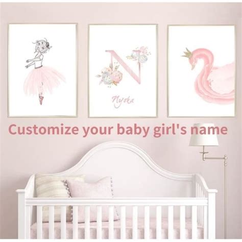 Affiches Animaux Chambre Bebe Fille Rose Tableau X Poster Girafe