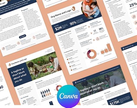 Colorful Nonprofit Annual Report Brochure Canva TEMPLATE 4 Page Canva