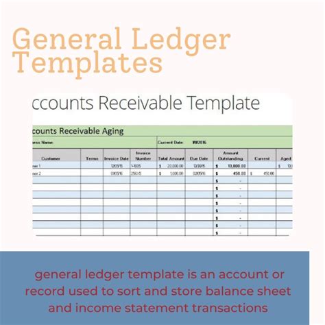 Accounts Receivable Ledger Template excel | General ledger, Accounting ...