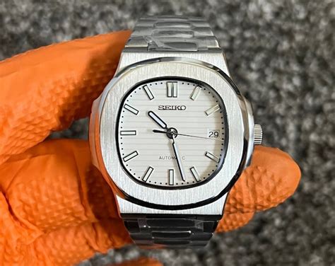 Seiko Patek Nautilus White Mod Ready To Ship Etsy