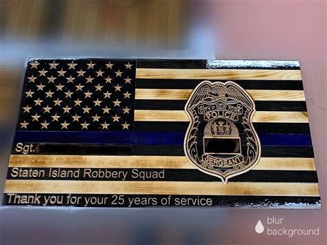 Thin Blue Line Wooden Flag Police Graduation Police Academy Etsy