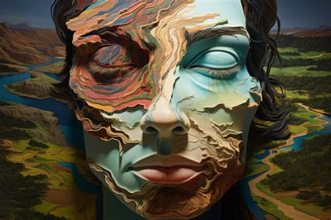 Surreal Landscape Face Fusion Artwork Artistic Topography And Facial