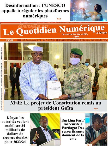 Titrologie Er Mars Revue De La Presse Ivoirienne Entr E En