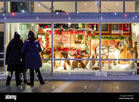 Woodwards Christmas window, Canada Place, night, Vancouver, British ...