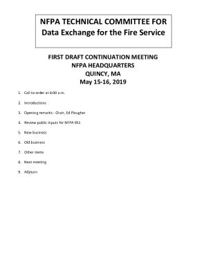 Fillable Online Nfpa Technical Committee For Data Exchange For The