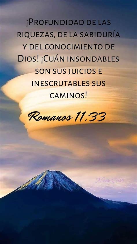 MENSAJES CRISTIANOS Romanos 11 33 Frases Biblicas De Aliento Dios