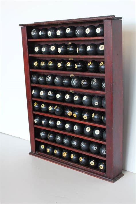 Collection Of Antique Billiards 8 Balls And Wooden Rack At 1stdibs