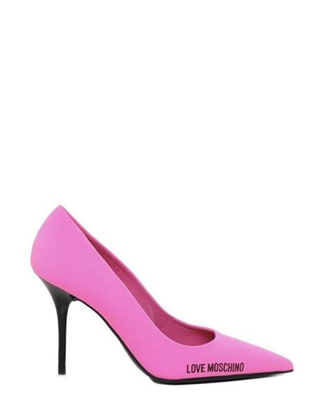 Love Moschino Logo Pumps In Lycra In Pink Lyst