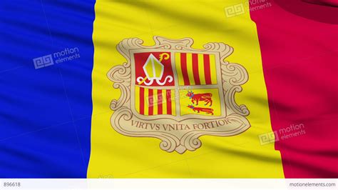 Waving National Flag Of Andorra Stock Animation 896618