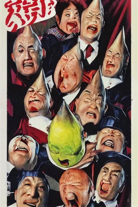 Coneheads Japanese Vhs Cover Art Detailed Facial Stable Diffusion