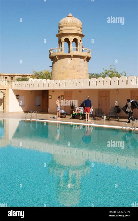 Fort Rajwada with pool, India, Radschastan, Jaisalmer Stock Photo - Alamy