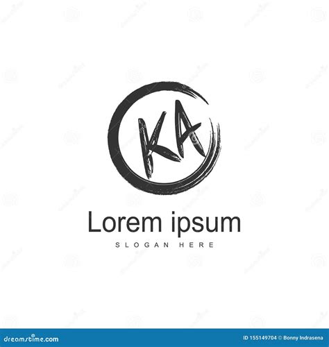 Initial Ka Logo Template With Modern Frame Minimalist Ka Letter Logo