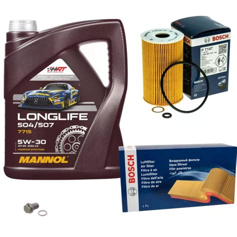 BOSCH INSPECTION SET 5 L Mannol Longlife 504 507 5W 30 Pour Kia Stonic