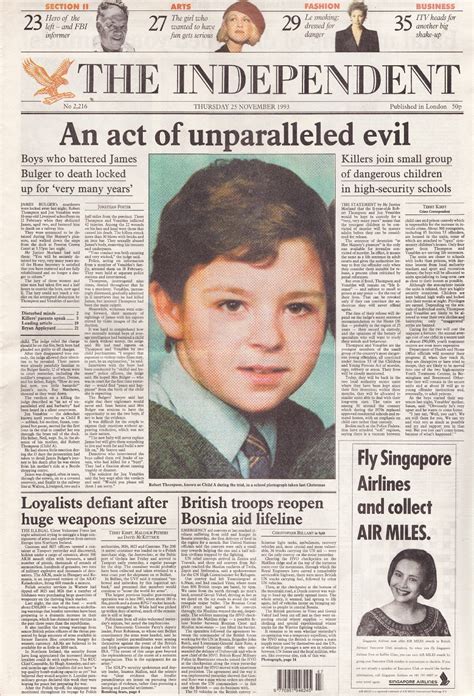 Hold The Front Page James Bulger Trial Verdict