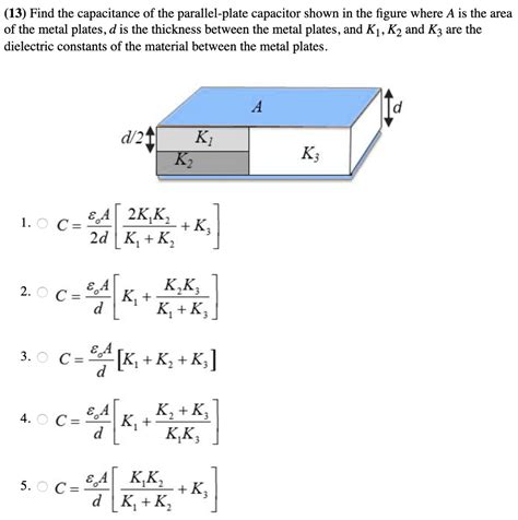 Find The Capacitance Of The Parallel Plate Capacitor Shown In The