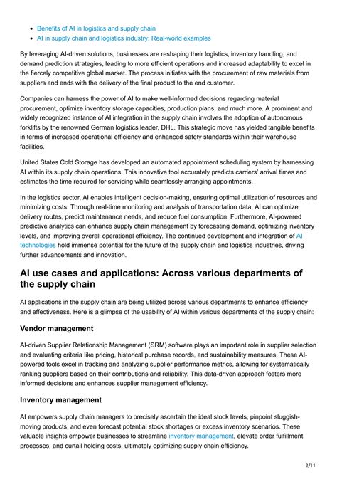 Leewayhertz The Role Of Ai In Logistics And Supply Chain Pdf