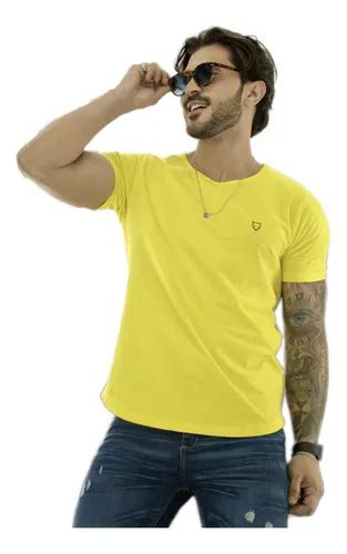 Camiseta Long Line Masculina Amarelo Volk Culture Parcelamento Sem Juros