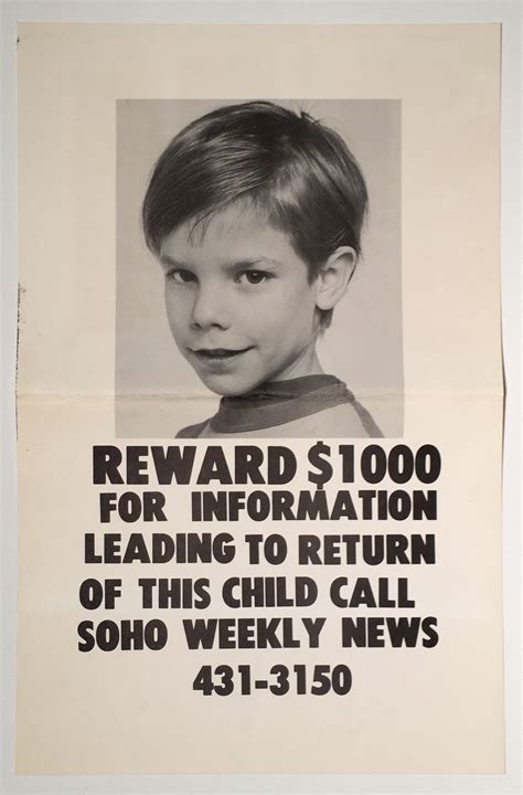 Etan Patz Reward Poster - SoHo Memory Project.