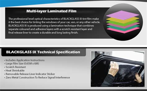 Blackglass Ix® Professional Quality Window Tint Film Tinting Roll For