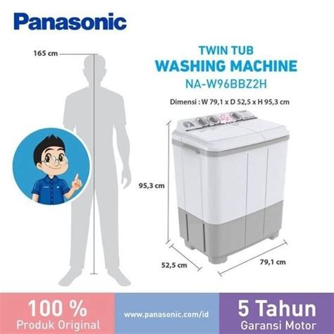 Jual MESIN CUCI PANASONIC NAW 96 BBZ 9 5KG 2 TABUNG 96BBZ 9 5 KG LOW