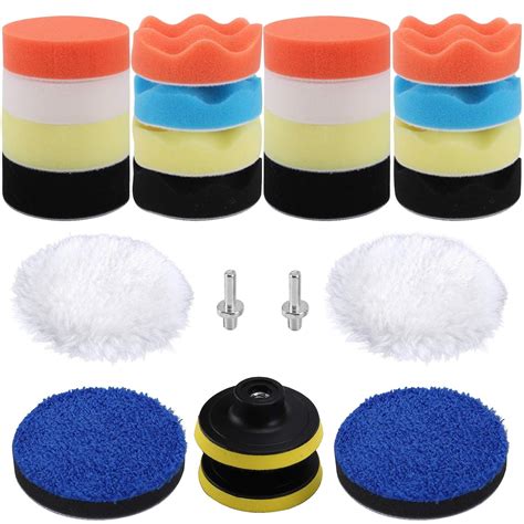 Hmpll Car Foam Drill Polishing Pad Kit Pcs Inch Buffing Pads Car