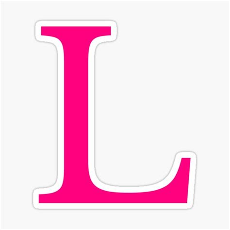 Letter L Neon Pink Color Sticker For Sale By FunStudio Redbubble