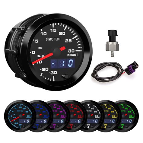 Buy Sinco Tech Boost Turbo Gauge With Sensor Mm Car Meter Psi Gauge