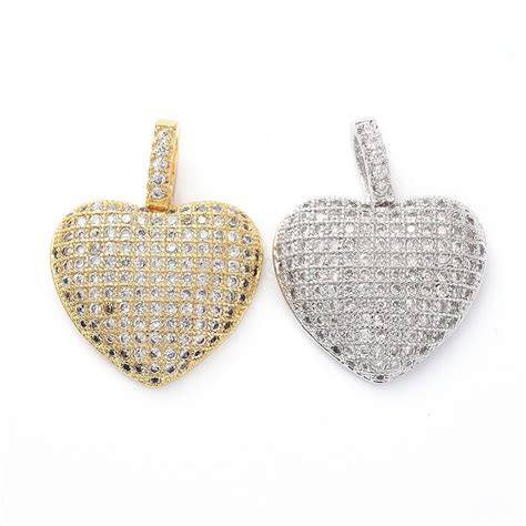 Wholesale Brass Micro Pave Clear Cubic Zirconia Pendants