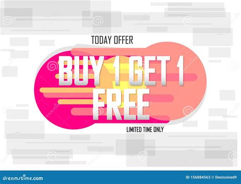 Buy 1 Get 1 Free Sale Banner Design Template Discount Tag Today Offer App Icon Vector